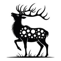 Silhouette of a deer with spots on its antlers vector