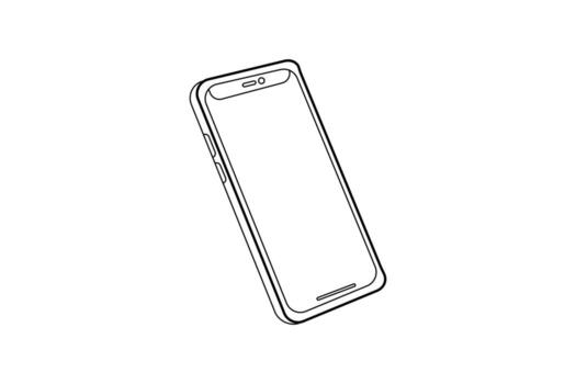 Smart phone symbol clean line style for internet browsing and communication concept vector