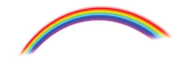 Realistic curve rainbow spectrum abstract element illustration with bright wave red blue yellow green orange color in sky background showing fantasy magic light effect vector