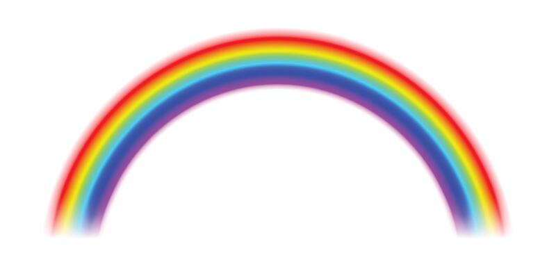 Realistic curve rainbow spectrum abstract element illustration transparent bright wave red blue yellow green orange color in sky background showing fantasy magic light effect