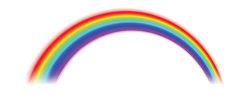 Realistic curve rainbow spectrum abstract element illustration with transparent bright wave red blue yellow green orange color in sky isolated background showing fantasy magic light effect vector