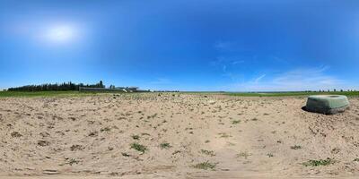 Full Spherical panorama of empty Kok-Boru Stadium in Rural Kyrgyzstan in equirectangular projection photo