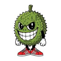 A cartoon character of a durian fruit vector