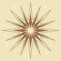 Brown and Cream Starburst Pattern with White Star Accents vector