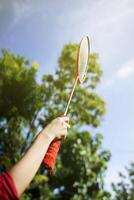 Asian badminton players are ready to play photo