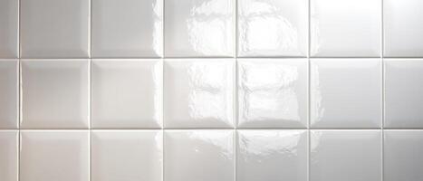 Minimalist white ceramic tile background interior design image modern aesthetic concept photo