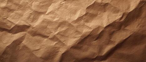 Crumpled brown kraft paper close-up studio lighting organic texture artistic view low resolution photo