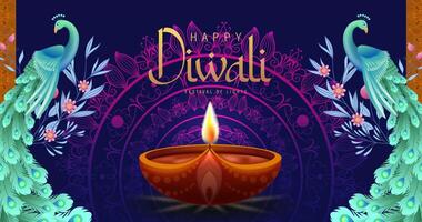 Diwali Footage with Diya Lamps Burning and Bokeh Lights 2 video