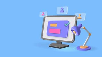 Teamwork Concept animation with 3D Computer Style and User Icon video