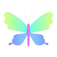 Gradient Colored Abstract Butterfly Illustration on White vector