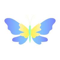 Stylized Butterfly with Blue and Yellow Gradient Wings vector