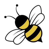 Cute Cartoon Bee Illustration. This illustration features a delightful cartoon style bee, depicted in a simple yet expressive design. vector