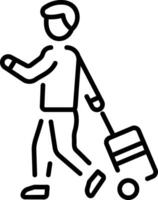 A line style icon representing travelling vector