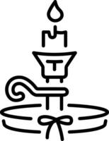 A line style icon showing candle vector