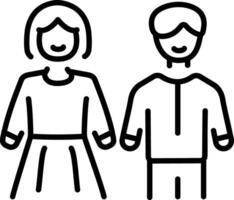 A linear style icon representing siblings vector