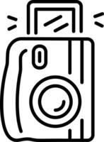A linear style icon representing camera vector