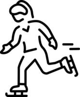 A line style icon showing skating vector
