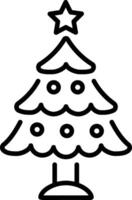 A linear style icon representing christmas tree vector