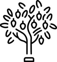 A linear style icon representing mango tree vector