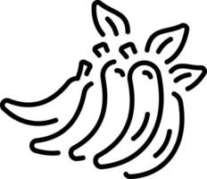 A line style icon representing banana bunch vector