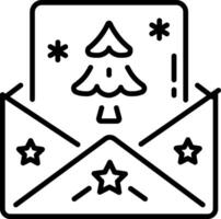 An outline style icon depicting greeting card vector