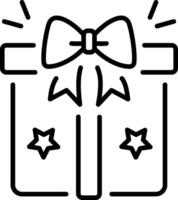A line style icon showing gift box vector