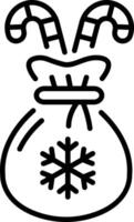 A line style icon showing candy bag vector