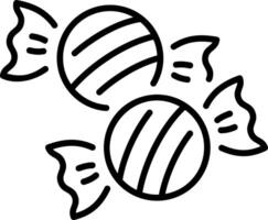 A linear style icon representing candies vector