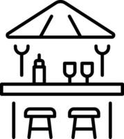 A line style icon representing beach bar vector