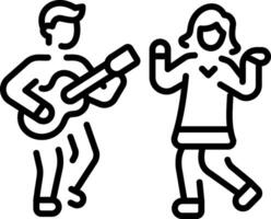 A outline style icon depicting beach dance vector