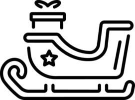 A line style icon showing sleigh vector