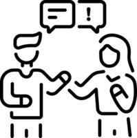 A line style icon showing gossip vector