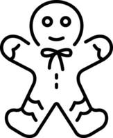 A linear style icon representing gingerbread cookie vector