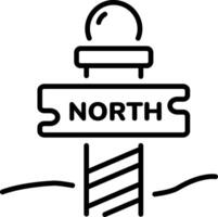 An outline style icon depicting north pole vector