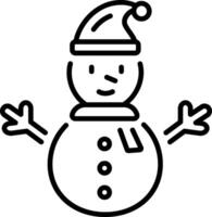A linear style icon representing snowman vector