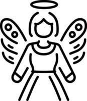An outline style icon depicting angel vector