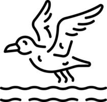 A linear style icon representing seagull vector
