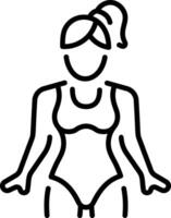 A outline style icon depicting swimsuit vector
