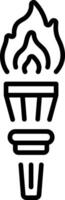 A line style icon representing fire torch vector