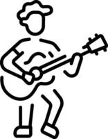 A outline style icon depicting ukulele player vector