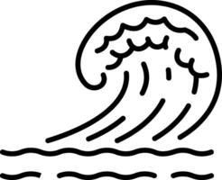 A line style icon representing ocean wave vector