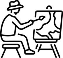 A line style icon representing painting vector