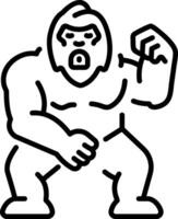 A line style icon representing big gorilla vector
