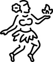 A outline style icon depicting fire dancer vector
