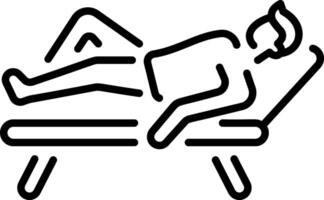 A linear style icon representing relaxing vector