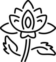 A line style icon representing water lily vector