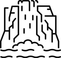 A outline style icon depicting waterfall vector