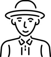A outline style icon depicting boater hat vector