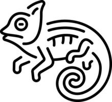 A linear style icon representing chameleon pet vector