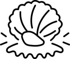 A linear style icon representing seashell vector
